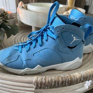 Blue and White High-Top Sneakers